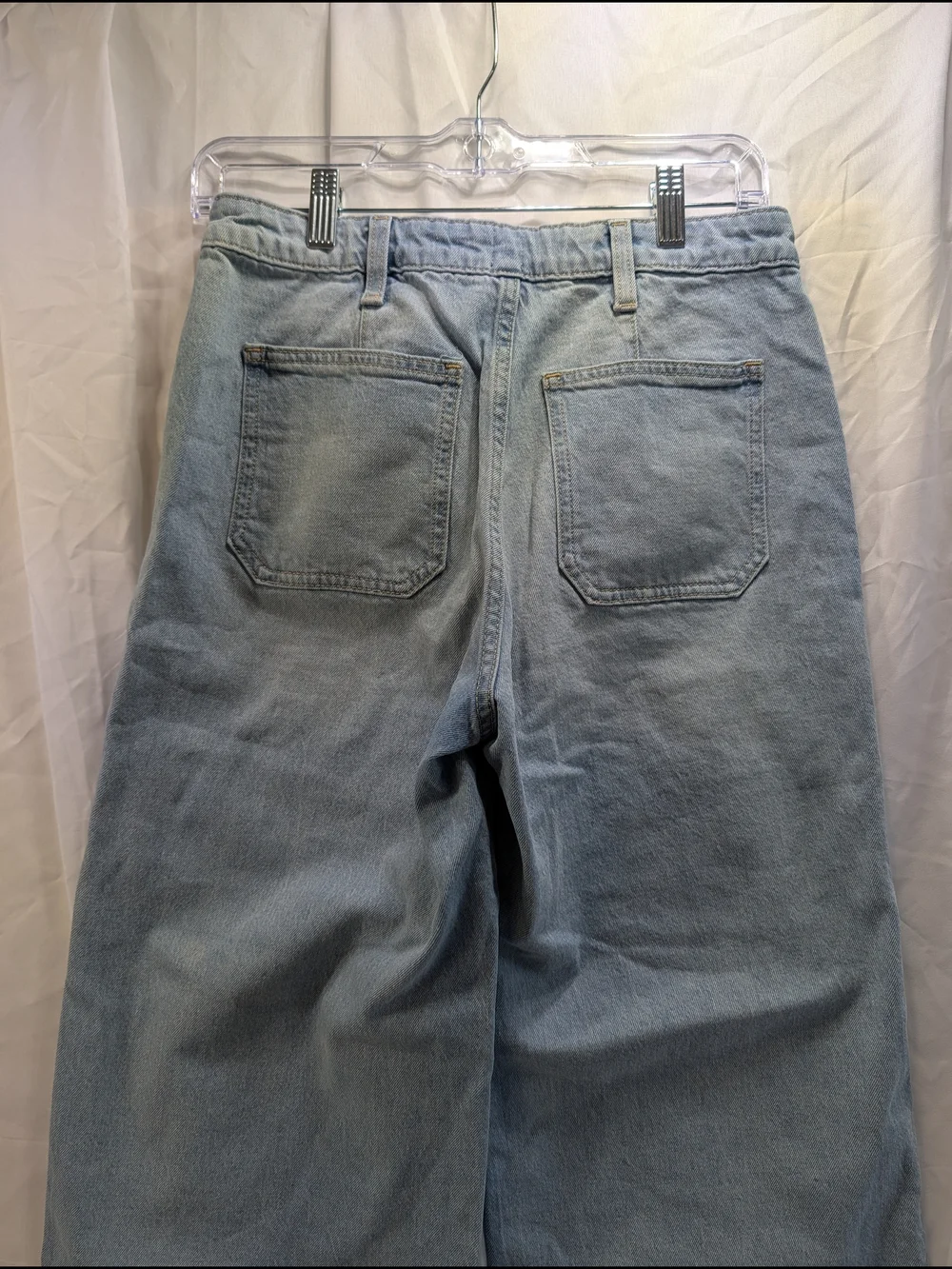 GAP Kids Patch Pocket Front Light Wash Wide Leg Girl's Jeans Size 18